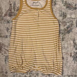 Goumikids Yellow Striped Baby Romper